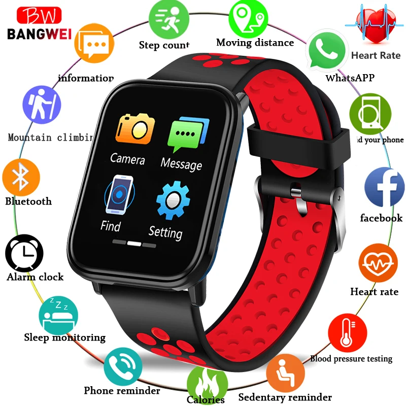 LIGE IP67Waterproof Bracelet Men Fitness Tracker Blood Pressure Heart Rate Monitor Pedometer Sports For IOS Android+box | Электроника