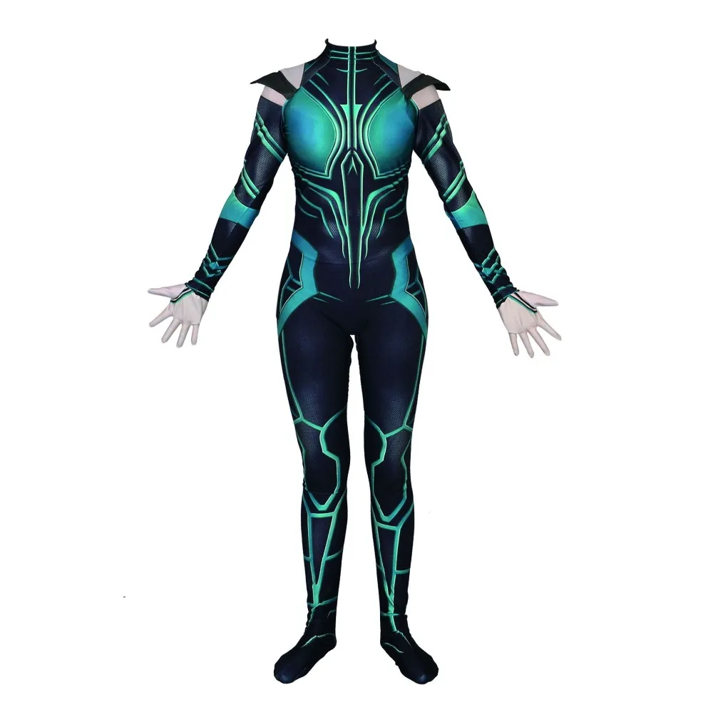 ETEBAS Hela Cosplay Costume Thor Ragnarok Bodysuit Halloween Spandex Lycra Zentai Suit Jumpsuits For Women Girls | Тематическая