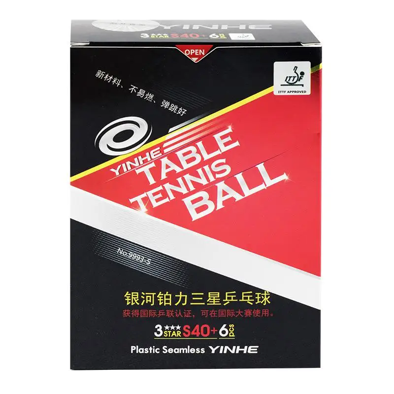 Yinhe 6 штук высокое качество Galaxy 3-Звезда бесшовные мячи для настольного тенниса Пластик 40+/S40+ ITTF утвержден Белый Поли мячик для пинг-понга - Цвет: S40