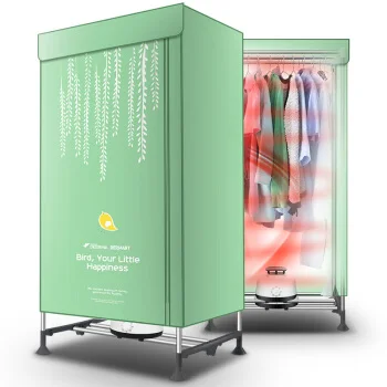 

10kg 1000w Double-layer Mechanical Button Control Clothes Dryer 180 Minutes Timing Function Electric Portable Drying Machine