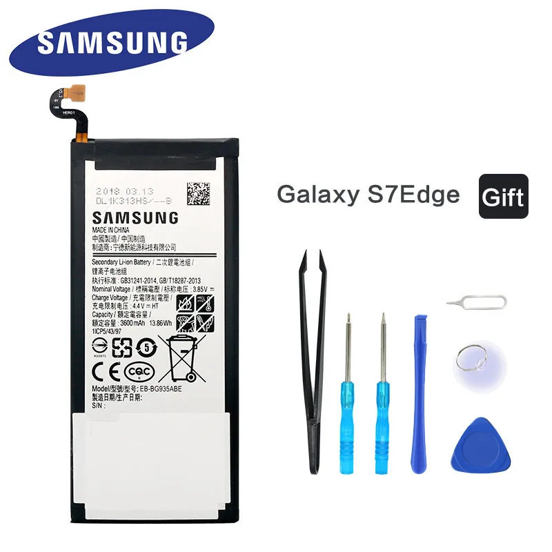 

Samsung Original Battery EB-BG935ABE for Samsung Galaxy S7 Edge SM-G935 G9350 G935F G935FD G935W8 G9350 3600mAh With Tools