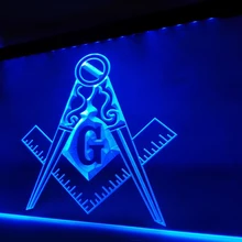 LA710-масонский масон, вольный каменщик эмблема светодиодный неоновый свет Знак Домашний Декор ремесла