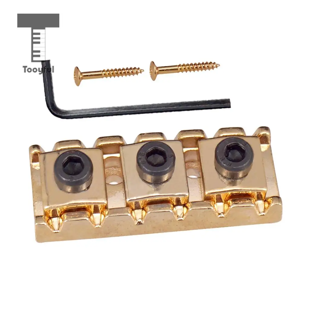 Tooyful Electric Guitar String Locking Nut with Allen Wrench Screws for Tremolo Bridge 43mm