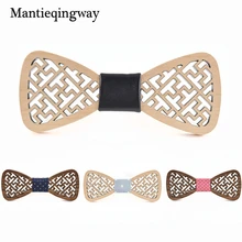 Mantieqingway новое поступление мужские/женские аксессуары для свадебной вечеринки деревянная бабочка ручной работы розовые галстуки-бабочки для мужчин Corbatas подарки