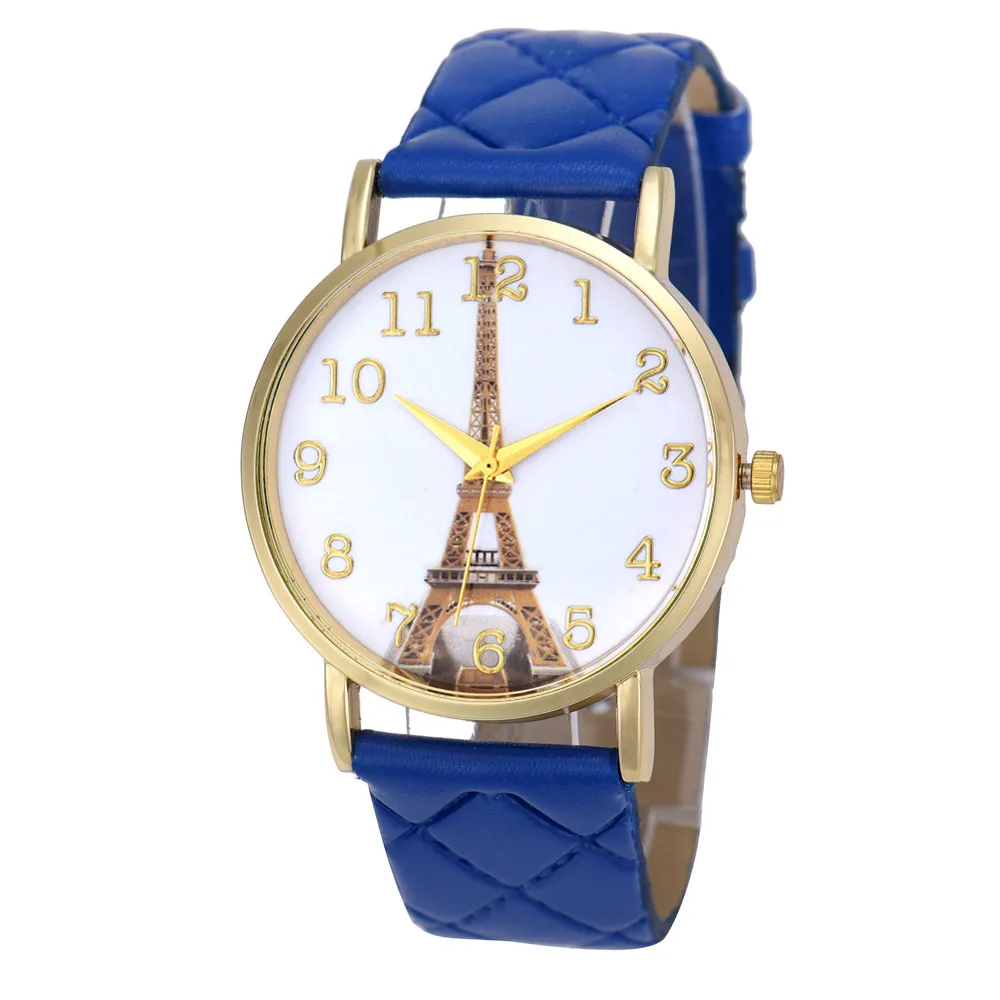 Duobla новые женские часы с Эйфелевой башней из искусственной кожи, аналоговые Кварцевые женские наручные часы Relogio Feminino, 40Q - Цвет: Blue