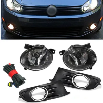 

For Volkswagen VW Jetta Sportwagen Golf 6 MK6 TDI TSI 2010-2014 Front Bumper Lower Fog Light Grills Cover Fog Lamp Car Styling