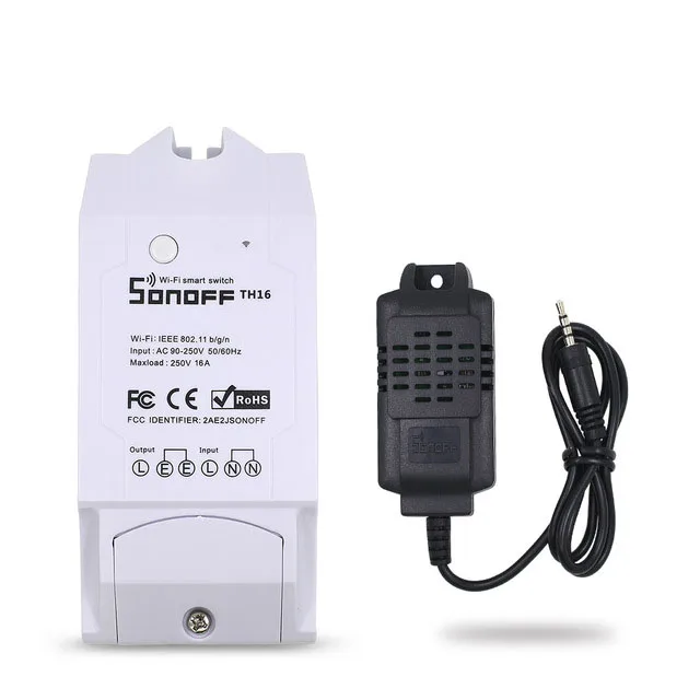 16A with sensor Sonoff TH 16A WiFi умный пульт дистанционного управления Лер датчик температуры и влажности умный контроль Функция синхронизации - Комплект: 16A with sensor