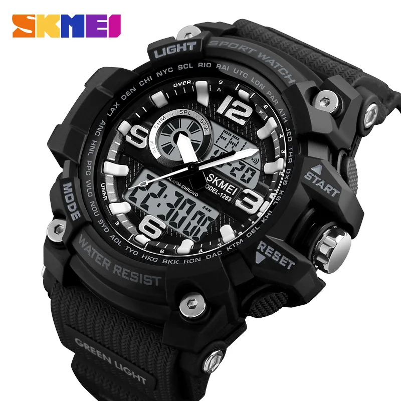 

SKMEI Multi-function Men Sports Watches Fashion Chronograph Digital Quartz Dual Display Wristwatch Male Clock Relogio Masculino