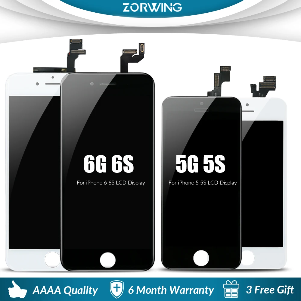 ЖК дисплей AAAA для iPhone 5 5S 6 S 7 8 Plus экран iphone дигитайзер с сенсорным экраном сменный