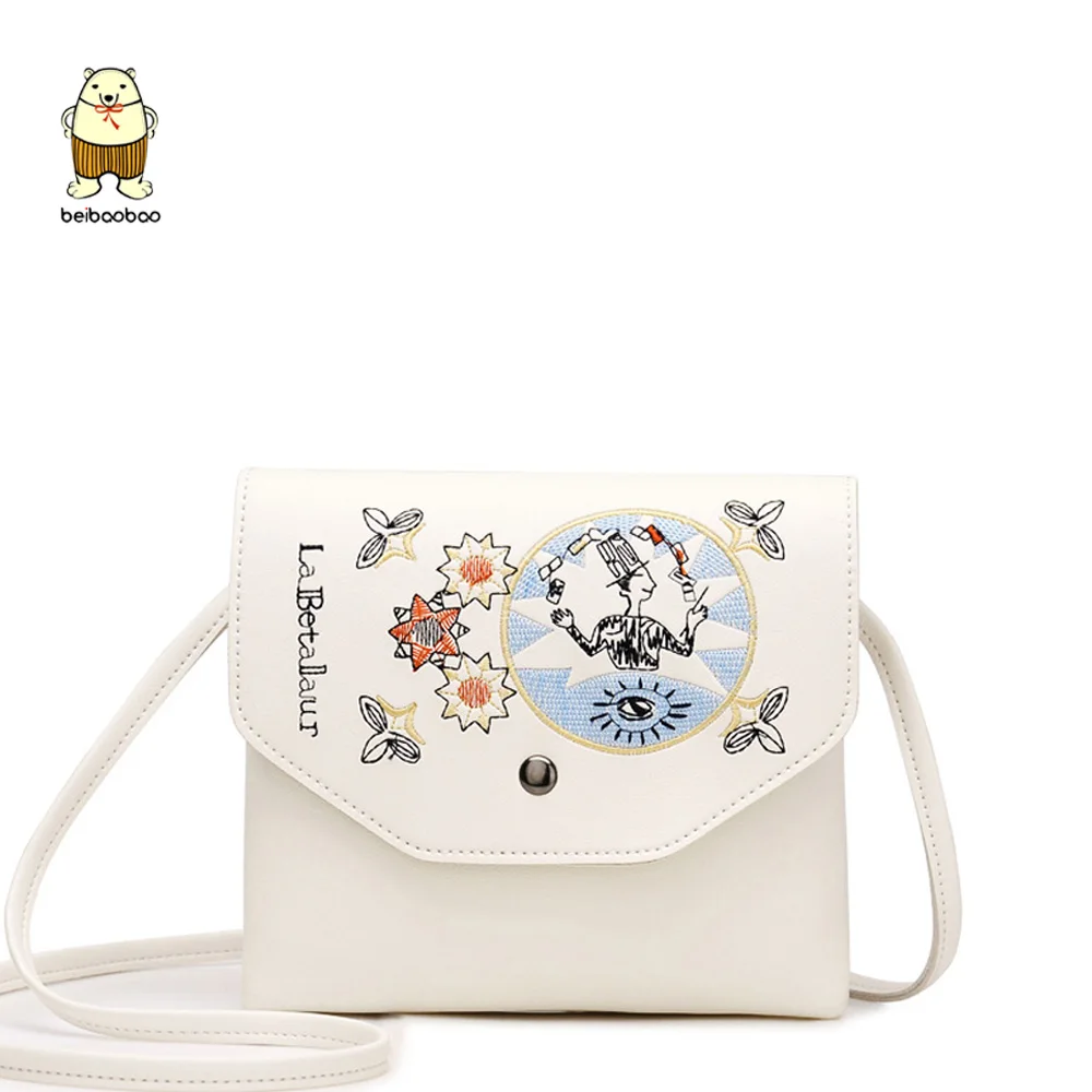 

Beibaobao New 2019 Embroidery Small Women Messenger Bags Flap Double Lyer Crossbody Bag For Girls Shoulder Bag Female Bag