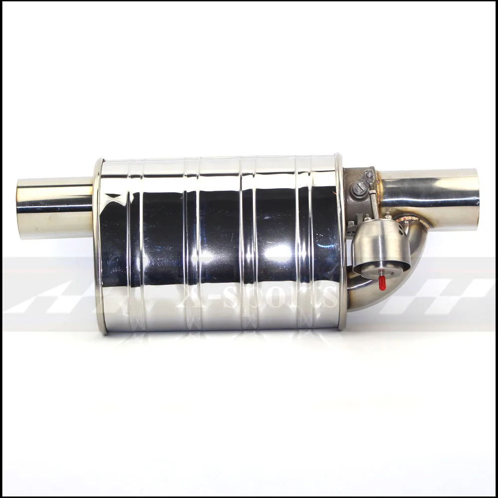 Car Exhaust Pipe Vacuum Pump Variable Valve Mufflers Remote Control Stainless Steel Universal ID 51mm 63mm 76mm Embossing Shape