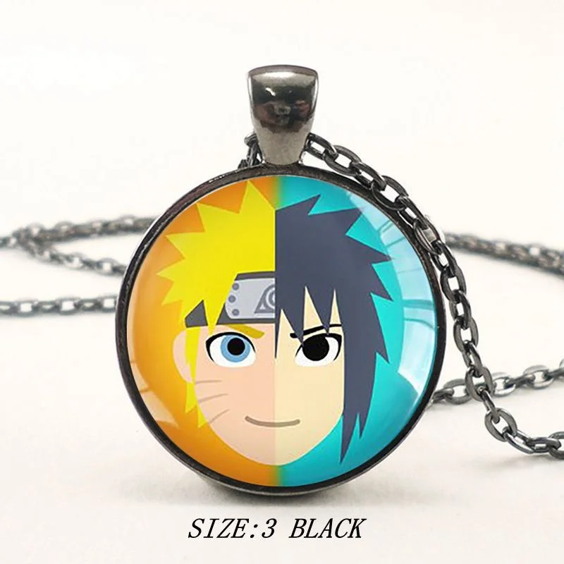 Caxybb Brand Eyes Naruto Pendant Glass Dome Necklace Anime Cosplay Lover Gift Black Vintage Choker Necklace Jewelry