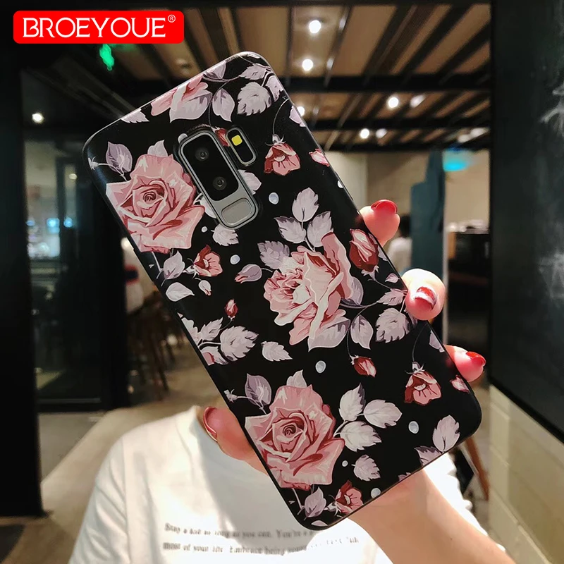 Чехол для Samsung Galaxy Note 9 Case 8 J3 J5 J7 A3 A5 A7 A8 2016 2017 2018 J2 Pro A6 Plus J4 J6 J8 EU Цветочные покрытия |