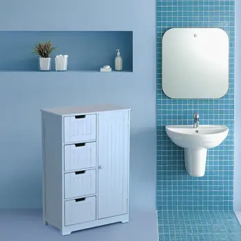 

Modern Storage Box Shelved Floor Cabinet with Door & Drawers Bedroom Storage Organizer Home Living Room Furniture