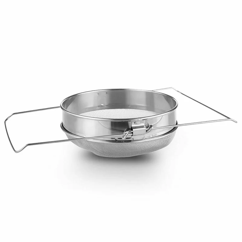 Мёд фильтр двойное сито Нержавеющая сталь пасек Пчеловодство Мёд Фильтр Инструменты QP2