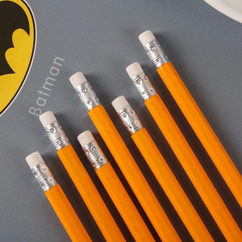 100 шт. практичный деревянный карандаш hb с ластиком, простые офисные школьные принадлежности для детей, ручки для рисования, канцелярские принадлежности
