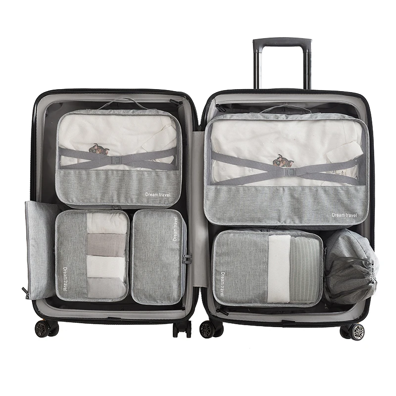 

7Pcs/Set Travel Bag Set Men Storage Organizer Foldable Kids Ladies Large Big Soft Luggage Travel Bags For Women Packing Cube 330