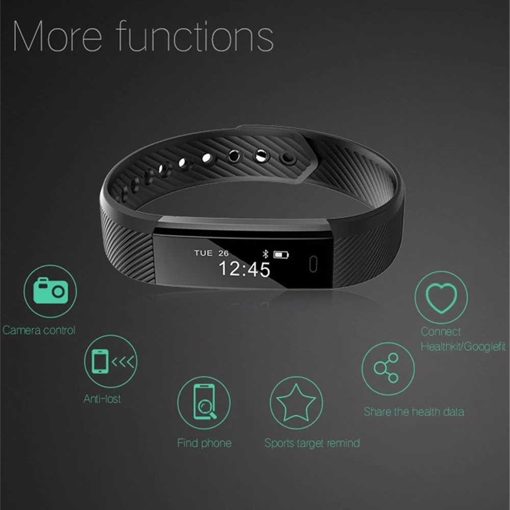 Умный Браслет MODOSON ID115 Bluetooth браслет для Samsung Huawei Xiaomi LG ios Apple iphone XS MAX XR 6 7 8