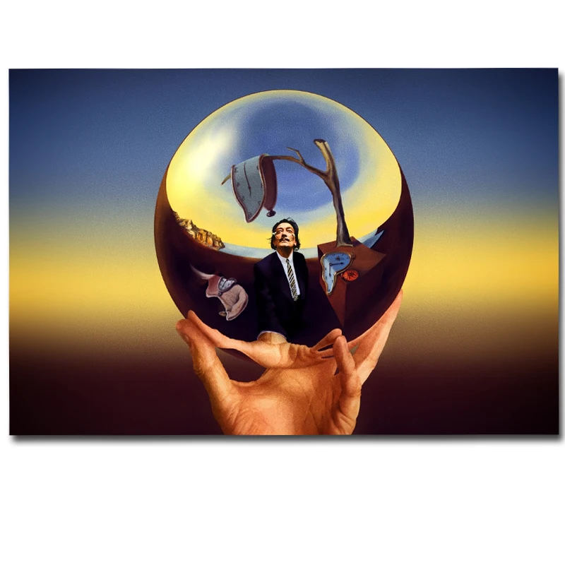 abstract schilderij magische bal door salvador dali canvas prints