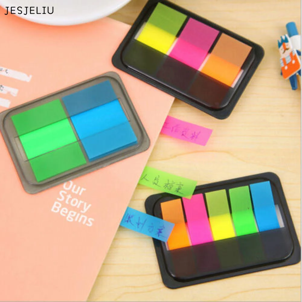 

JESJELIU 1 PC Fluorescen Sticker Bookmark Marker Memo Flags Index Pad Tab Sticky Notes