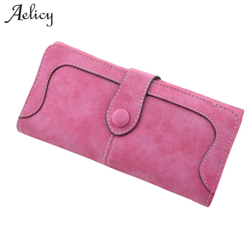 

Aelicy New Arrival Retro Matte Stitching Wallet Women Vintage Long Purse Clutch Women Casual Hasp Dollar Price Wallet Handbag