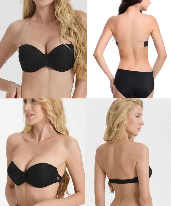clear push up bra strapless