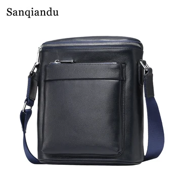 

Sanqiandu New Designer Men Bag Genuine leather Men Classical Messenger Bag Fashion Casual Shoulder Bags for Men Crossbody Bags