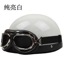 Free shipping motorcycle helmet half helmet scooter helmet electric car lovers personality / Bright white