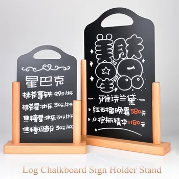 

A4 DIY Wooden Rewritable Double-sided Blackboard Chalkboard Table Card Sign Stand Tabletop Price Tag Hand-paint Menu Display