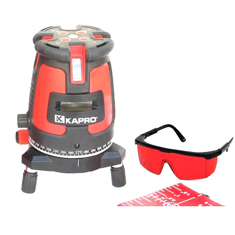 

KAPRO Professional New 5 Lines 630-650NM Laser Level With Horizontal and Vertical Red Cross Line Level Gauge Meter Outdoor Tool