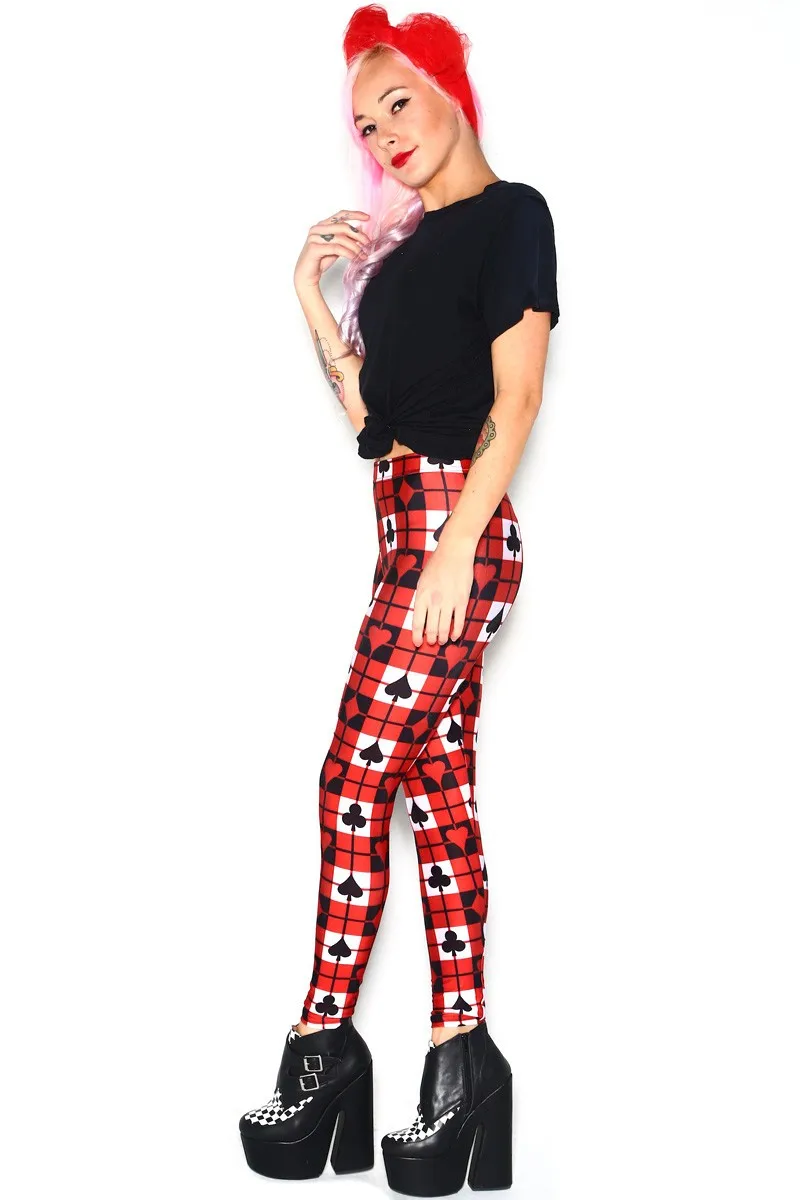 Эластичные Повседневные штаны для мужчин 3D цифровой печати игральных карт узор Для женщин Леггинсы для женщин 7 размеров Фитнес Костюмы