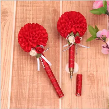 

Get married with a wedding signature 1 pcs The round signature guest signed the pen ball to the gold pen 17 cm long