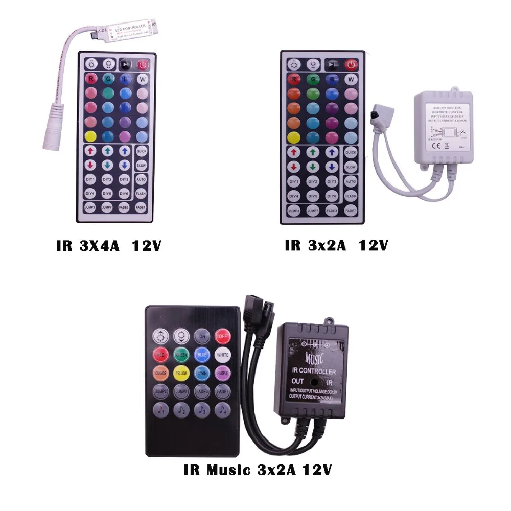 12V 24v 24 44Key IR RF пульт дистанционного управления для SMD 3528 5050 RGB RGBW 6A 12A 24A светодиодный SMD полосы света