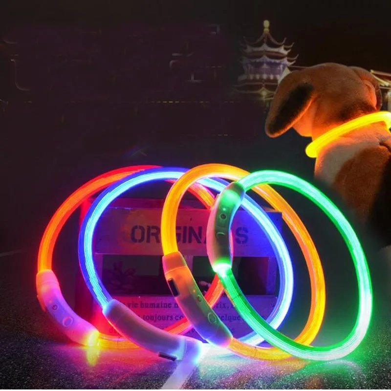 50pcs Cut USB Charge Dog Training Collar LED Outdoor Luminous Charger