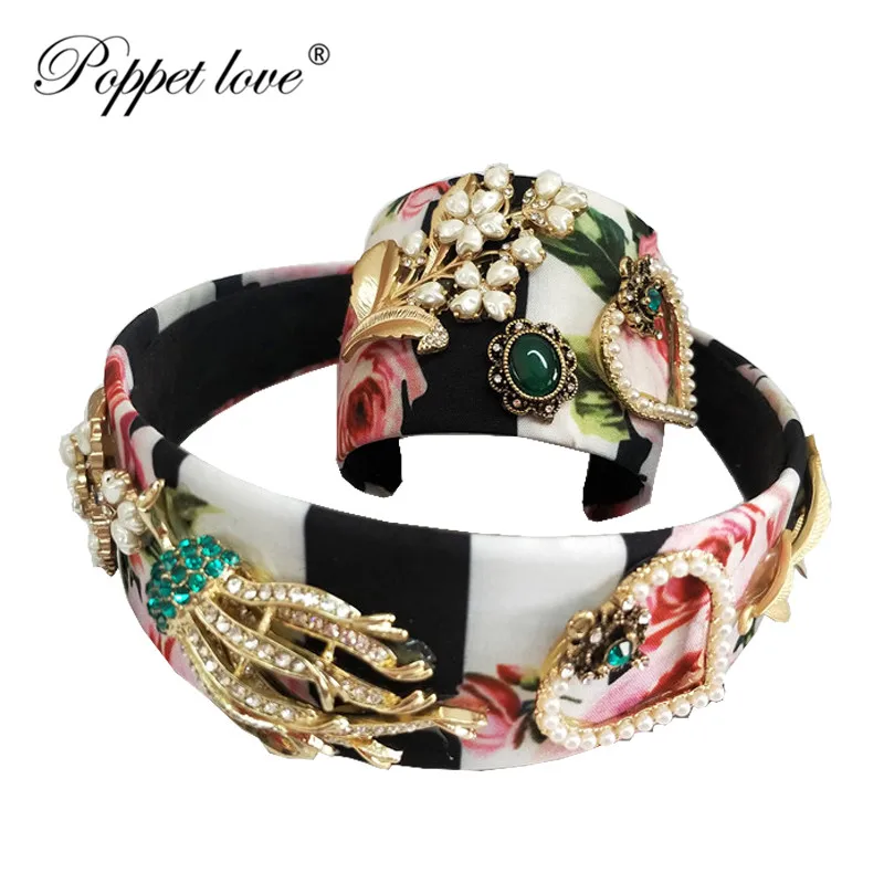 

Elegant Wedding Heart Pearl New Crystal Pearl Hair Bands Headband Hair Accessories Ornaments Head Wear Hoop for Women Girls