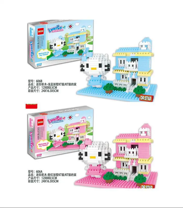 Алмаз Building Блоки кирпичи Игрушечные лошадки фигурку 2 Стиль KT Cat здания