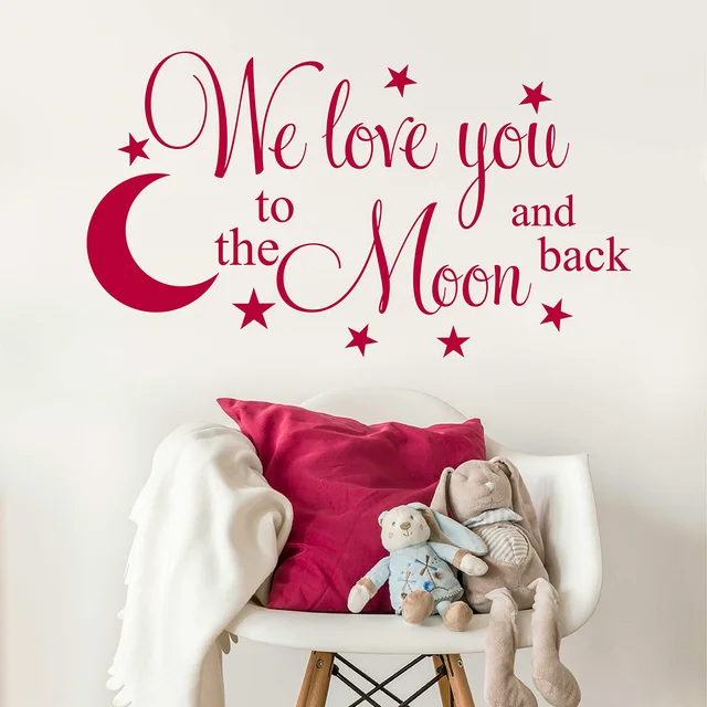 we love you to the moon and back with hanging planets rocket design