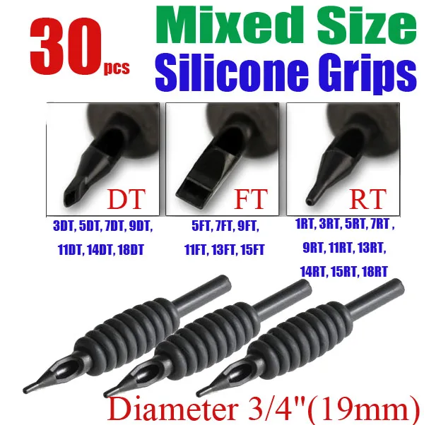 

Solong Tattoo Tattoo Supply 30 x Disposables Tattoo Grips Tubes Assorted Mixed Size 3/4" (19mm) G401-30
