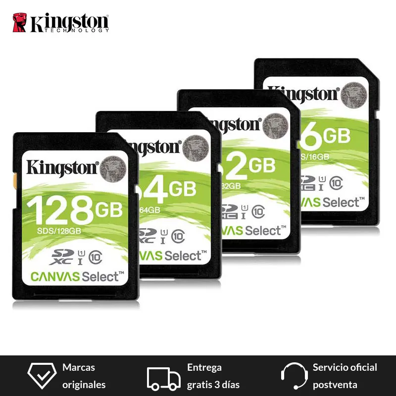 Kingston SD Card 16 ГБ/32 ГБ/64 ГБ/128 ГБ SDHC Class 10 UHS-I 80 МБ/с. Reader для Android-смартфон