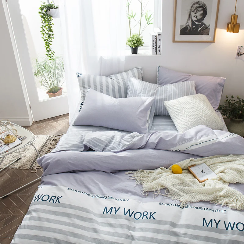 Kids Bedding Purple Duvet Cover Zipper Bedding Romantic Duvet Cover