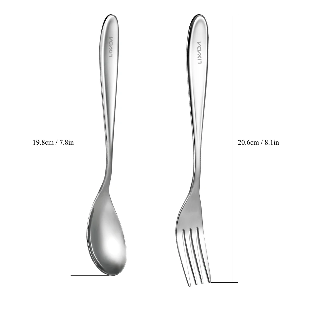 Lixada titanio cuchara tenedor cubiertos ligero de longitud completa cena tenedor cuchara casa Camping al aire libre senderismo mochila
