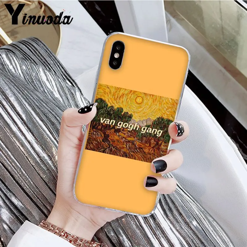 Yinuoda كبيرة الفن الجمالية فان جوخ الموناليزا اللوحة ديفيد الهاتف غطاء ل أبل فون 8 7 6 6 S زائد X XS ماكس 5 5 S SE XR