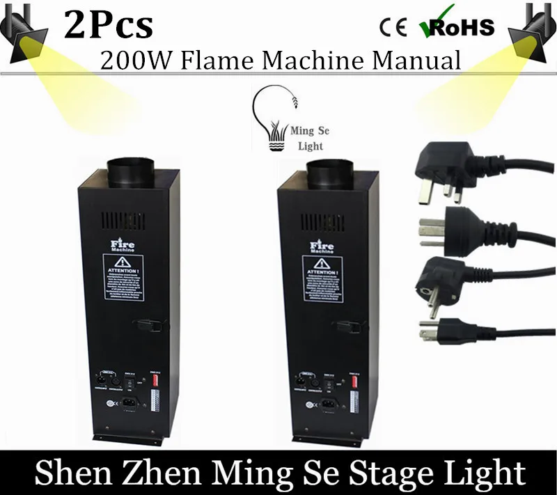 2pcs/lots 200W Four Corner stage flame machine Spray Fire Machine Dmx Flame Projectors Stage Equipment DMX Fire Machine