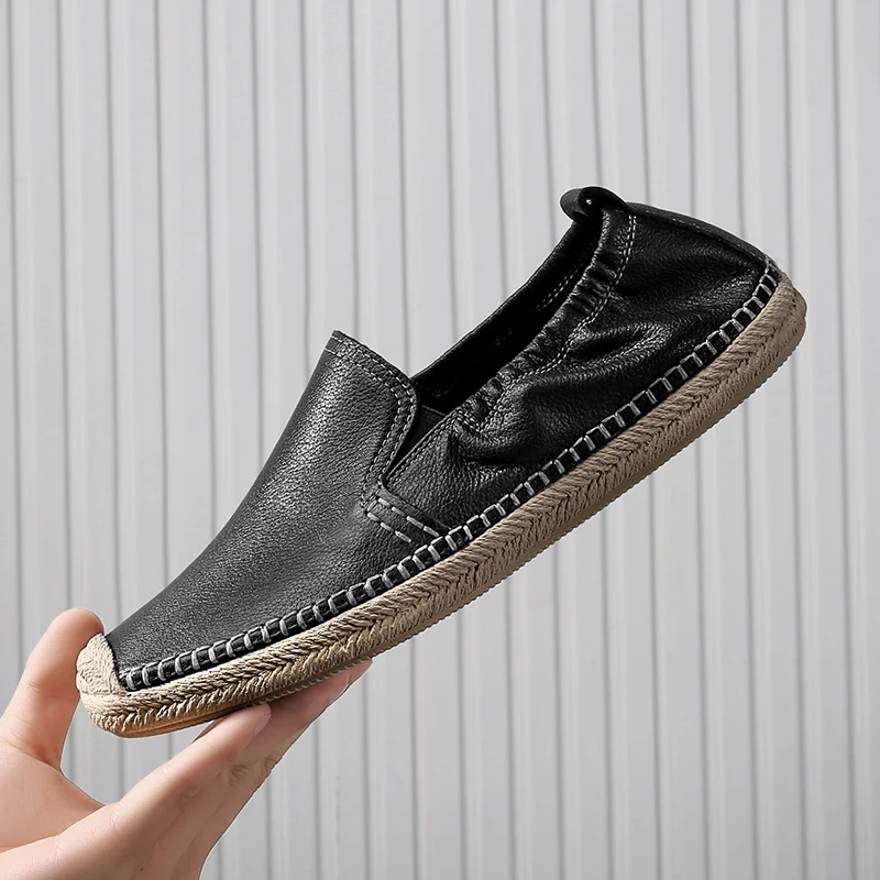 

2019 fashion genuine leather men shoes casual flat Men shoes Waterproof shoes men lazy casual driving shoes