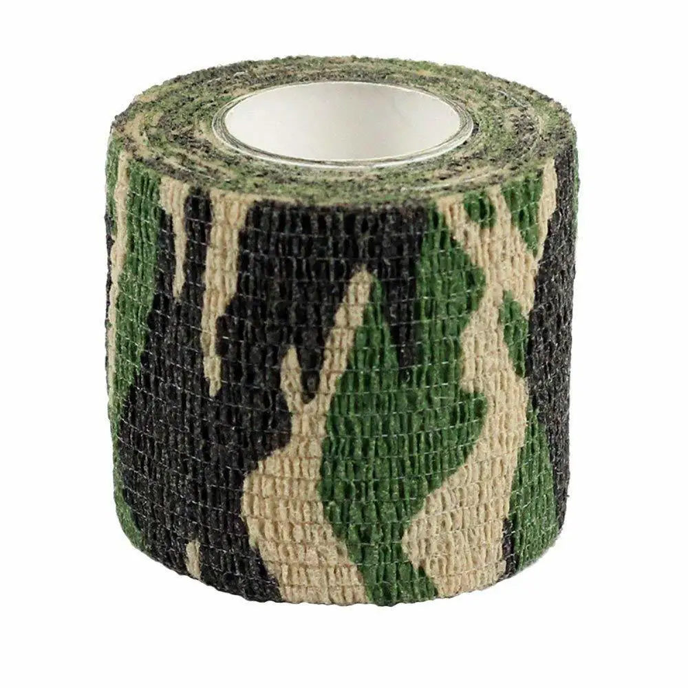 5 Pcs/lot Camping Hiking Self Adhesive Camo Elastic Tape Camo Wrap Outdoor Tools EDC Military Tactical Survival Bandage 5*450cm