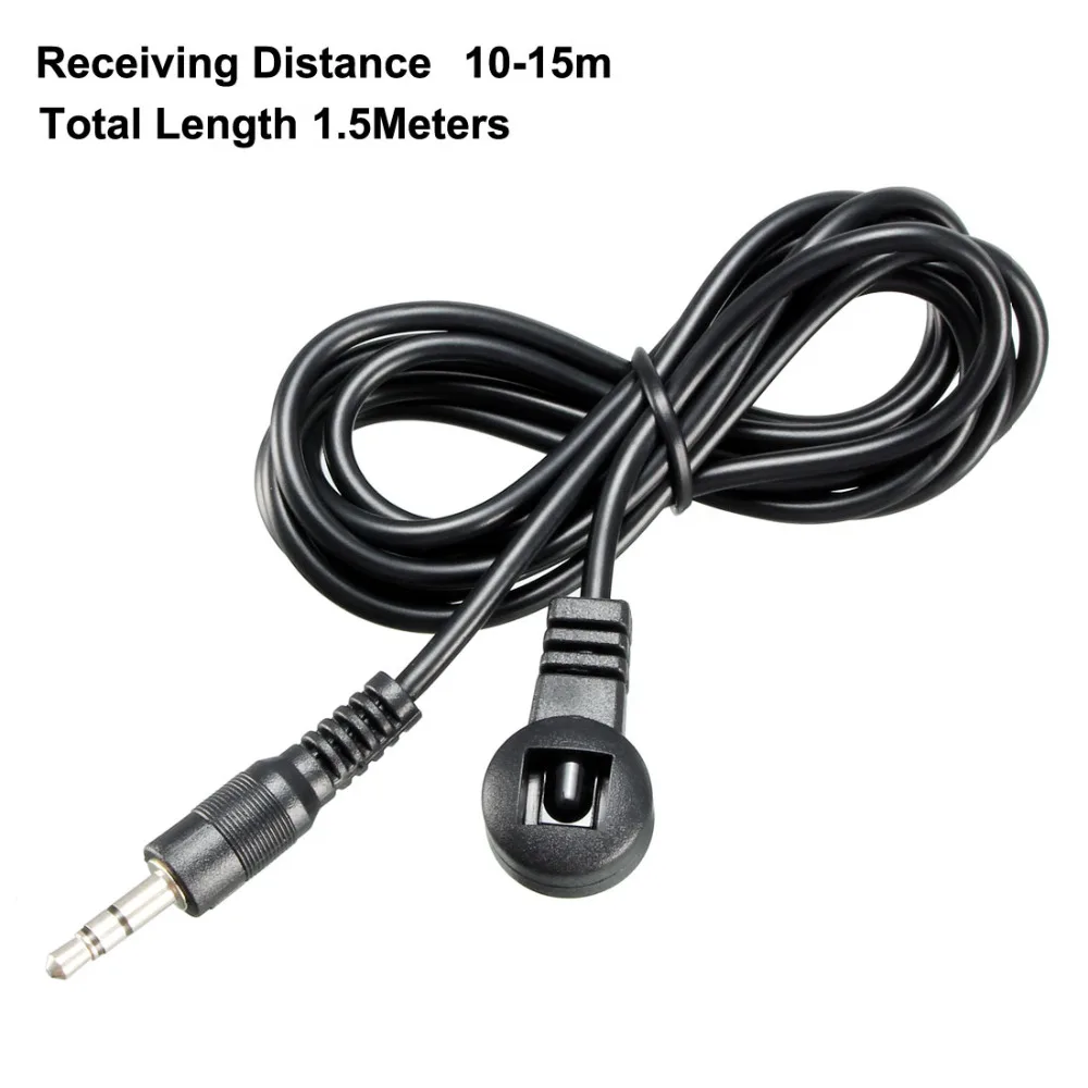 

Uxcell 1Pcs Single Head 3.5mm Jack 38-56kHz IR Infrared Receiver 1.5 Meters Cable 10-15m Receiving Distance Black