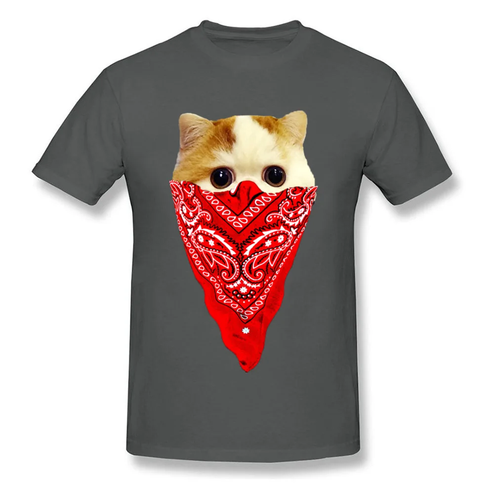 Cutest Gangster Cat Slim Fit Printed On T-Shirt Round Neck Cotton Fabric Short Sleeve Tops T Shirt for Men T Shirts Summer Fall Cutest Gangster Cat carbon