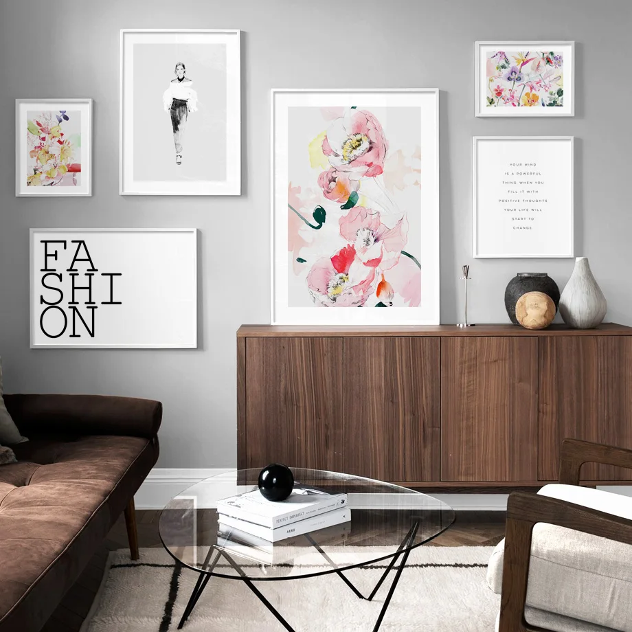 

Fashion Girl Watercolor Flower Quote Nordic Posters And Prints Wall Art Canvas Painting Wall Pictures For Living Room Home Decor
