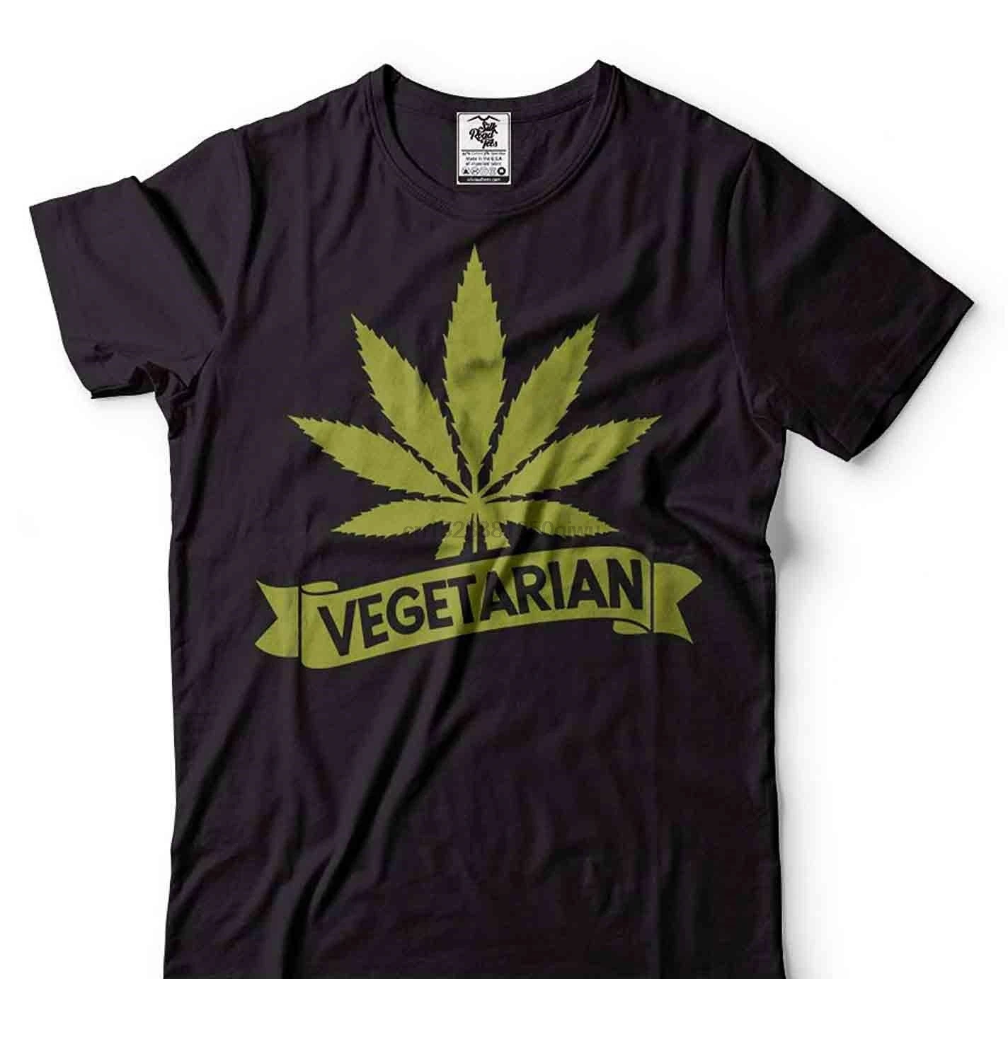 Weed T shirt Weed Vegetarian Tee Shirt Mens High Quality Custom Printed