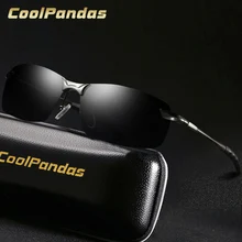 CoolPandas Anti parlama HD polarize erkek güneş gözlüğü güneş gözlüğü marka tasarımcı Metal sürüş kadın güneş gözlüğü Oculos De Sol Masculino Ray